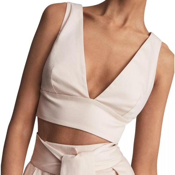 TAMMI CROP TOP WITH BOW DETAIL - Reiss- Size 4 UK Size 0 US - Picture 5 of 6